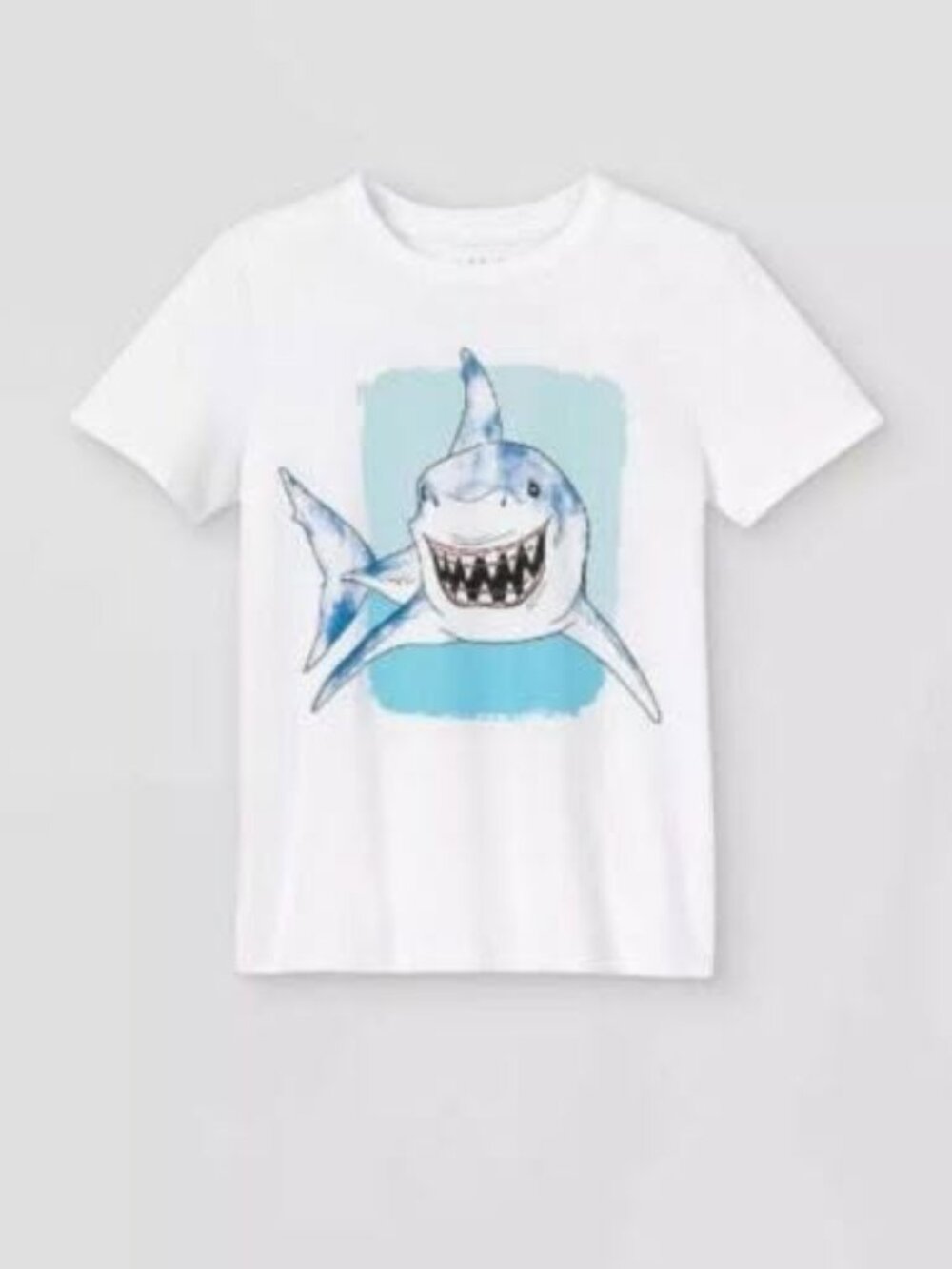 Brand New Cat & Jack Boys Shark T-Shirt Braces Short Sleeve Size 18 XXL.